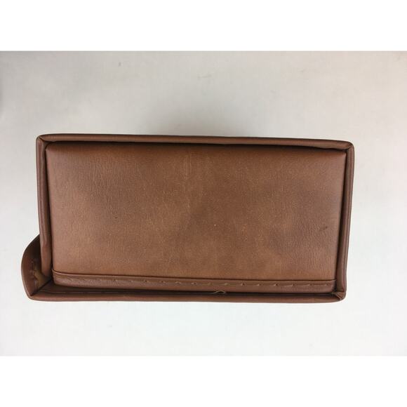 Cassette Tape Case Holder 12 Brown Faux Leather Travel Storage - Picture 7 of 12